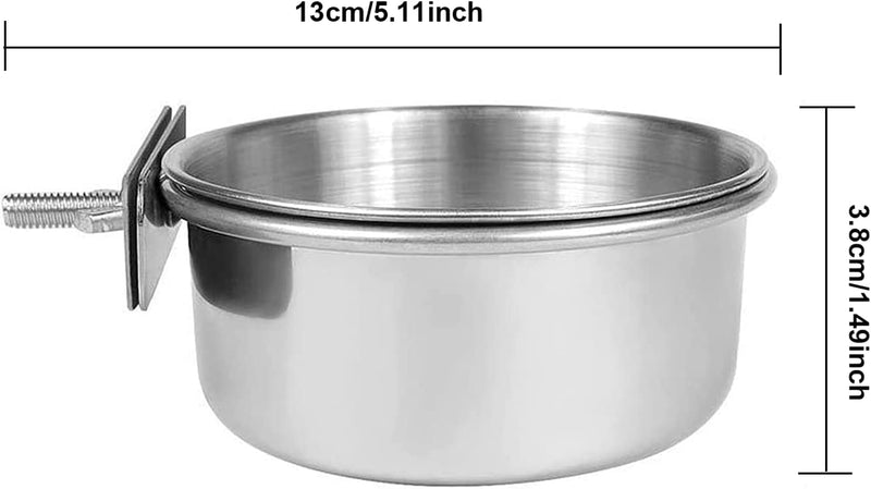Bird Feeding Dish Cups, Pet Food Water Bird Cup, Stainless Steel Parrot Feeding Cups, Animal Cage Bowl Bird Cage Cups Feeder with Clamp Holder, Pack of 3 Animals & Pet Supplies > Pet Supplies > Bird Supplies > Bird Cage Accessories > Bird Cage Food & Water Dishes UNIMORE   