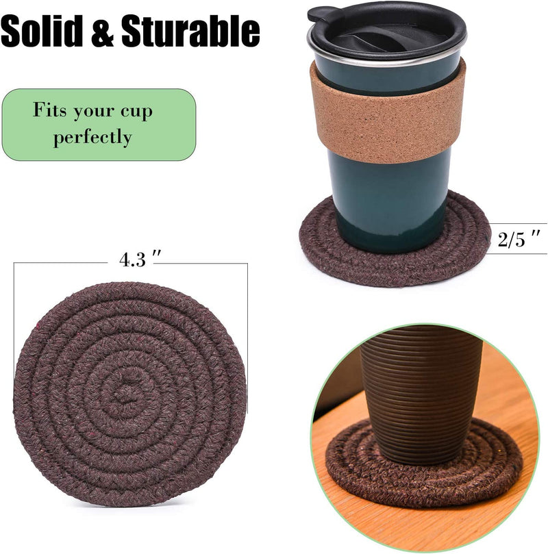 Coasters for Drinks, Braided Absorbent Coasters with Holder (6-Piece Set) for Home and Kitchen-Mixed (Set 1） Home & Garden > Kitchen & Dining > Barware KZKJ   