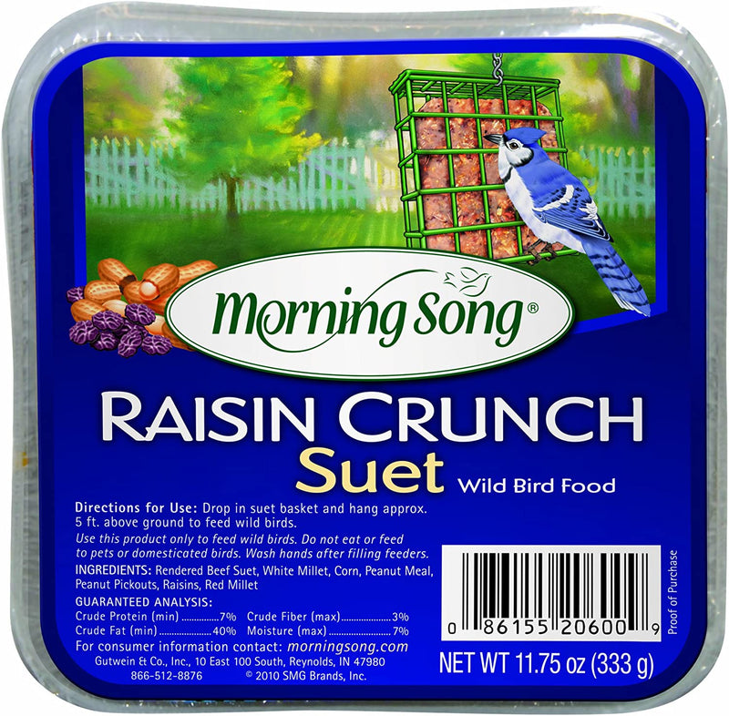 Morning Song 11454 Sunflower Suet Wild Bird Food, 9-Ounce Animals & Pet Supplies > Pet Supplies > Bird Supplies > Bird Food Morning Song Raisin Crunch  
