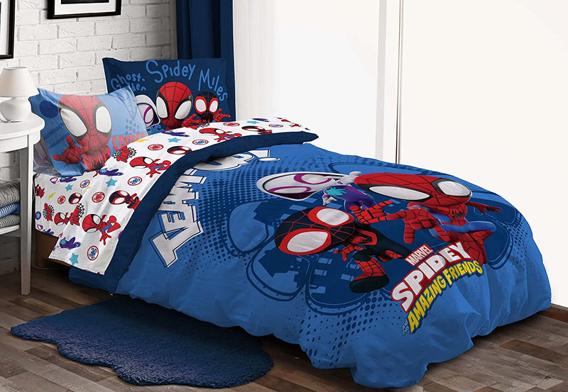 Marvel Spidey and His Amazing Friends Team Spidey 7 Piece Full Size Bed Set - Includes Comforter & Sheet Set Bedding - Super Soft Fade Resistant Microfiber (Official Marvel Product) Home & Garden > Linens & Bedding > Bedding Jay Franco & Sons, Inc.   