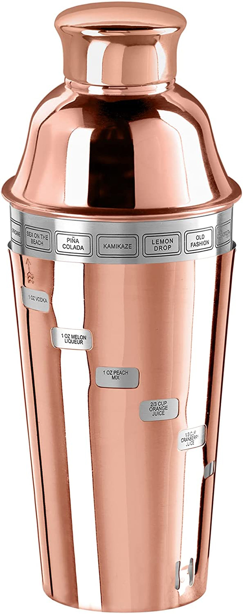 Oggi 23-Ounce Stainless Steel Cocktail Shaker, Silver Home & Garden > Kitchen & Dining > Barware Oggi Copper Plated - 34oz 15 Recipe, 34-Ounce 