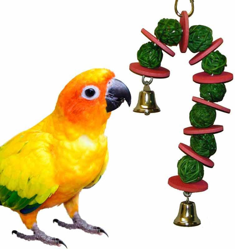 Super Bird Creations SB186 Vine Ball Candy Cane Bird Toy, Small/Medium Bird Size, 9" X 4" Animals & Pet Supplies > Pet Supplies > Bird Supplies > Bird Toys Super Bird Creations   