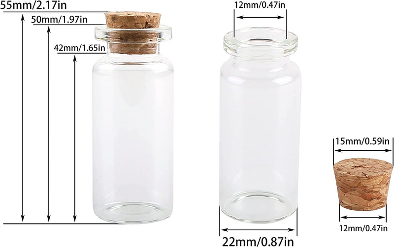 Maxmau 25Pcs Small Glass Bottles with Cork Stoppers DIY Art Craft Storage 10Ml Mini Glass Vials,Tiny Jars for Wedding Party Favors Home Decoration with Connection Accessories Twine Bell Home & Garden > Decor > Decorative Jars MaxMau   