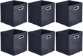 Collapsible Fabric Storage Cubes with Oval Grommets - 6-Pack, Light Grey Home & Garden > Household Supplies > Storage & Organization KOL DEALS Navy 6-Pack 