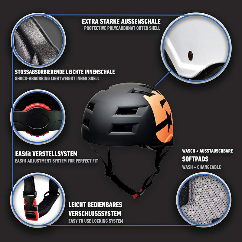 Skull-C Skateboard & BMX Bike Helmet for Kids & Adults from 6-99 Years
