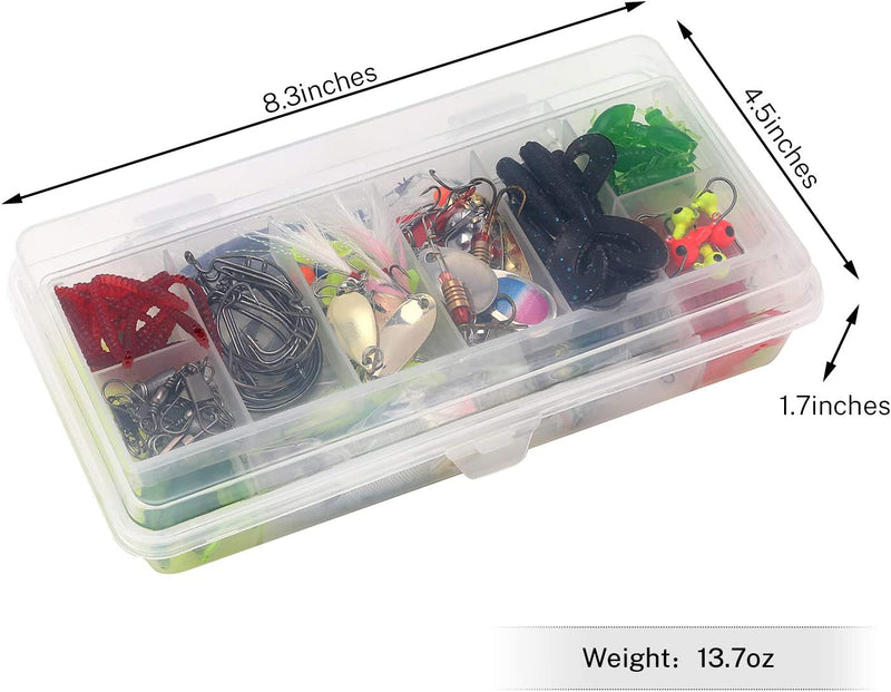 Magreel Fishing Lures Bait Kit with Tackle Box, Soft Plastic Lure, Spinner Bait, Top Water Lures and Swivels Fishing Offset Hooks for Bass Trout Salmon Included Sporting Goods > Outdoor Recreation > Fishing > Fishing Tackle > Fishing Baits & Lures Magreel   