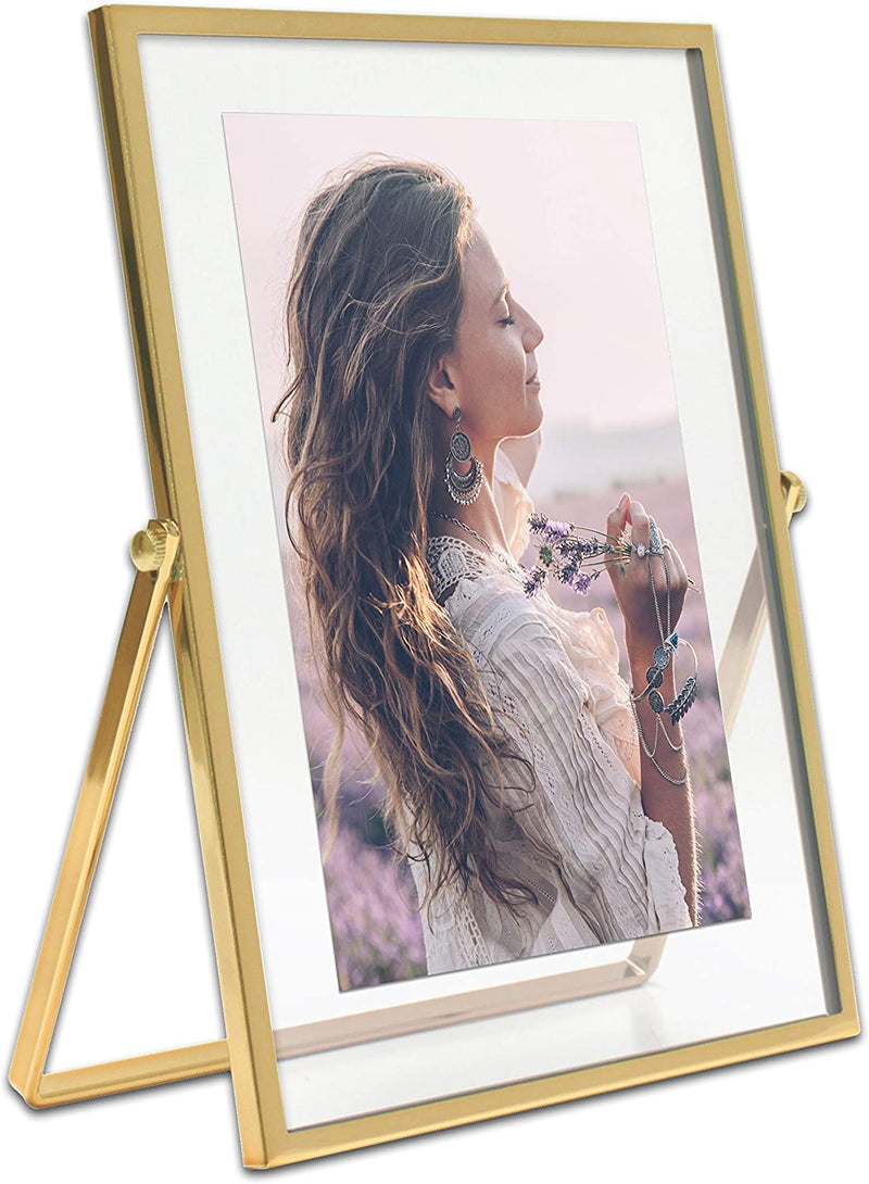 MIMOSA MOMENTS Gold Metal Floating Picture Frame (Gold, 8X10) Home & Garden > Decor > Picture Frames MIMOSA MOMENTS Gold 5x7" 