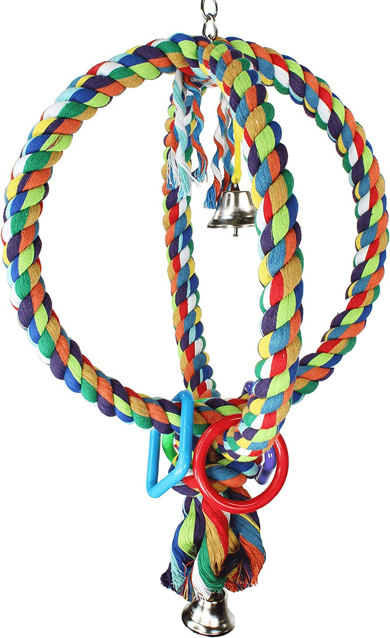 Bonka Bird Toys 1411 Huge Globe Rope Swing Colorful Huge Parrot African Grey Macaw Large Animals & Pet Supplies > Pet Supplies > Bird Supplies > Bird Toys Bonka Bird Toys Large Lux  