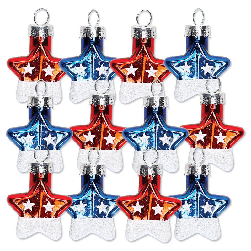 Glass Snowflake Christmas Ornaments - Set of 4 Holiday Tree Ornaments Home & Garden > Decor > Seasonal & Holiday Decorations Current Patriotic Stars  