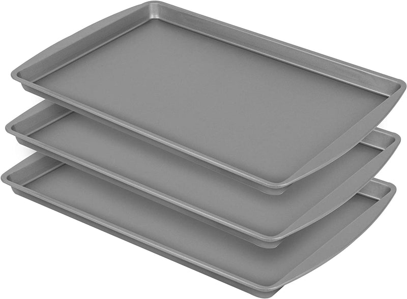 G & S Metal Products Company Bakereze Medium Non-Stick Cookie Pan, 16.9''L X 10.7''W X 0.8''H, Grey, 3 Count (Pack of 1) Home & Garden > Kitchen & Dining > Cookware & Bakeware G & S Metal Products Company -- Dropship, us_kitchen, GSMF0   