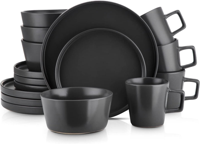 Stone Lain Coupe Dinnerware Set, Service for 4, Black Matte, Matte Black Home & Garden > Kitchen & Dining > Tableware > Dinnerware Stone Lain   