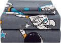 JSD Beach Theme Kids Printed Sheet Set Twin Deep Pocket, 3 Piece Soft Starfish Jellyfish Warm Microfiber Bed Sheets Home & Garden > Linens & Bedding > Bedding JSD Planet Astronaut Twin 