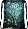 Meffort Inc Lightweight Drawstring Bag Sport Gym Sack Bag Backpack with Side Pocket - Almond Blossom