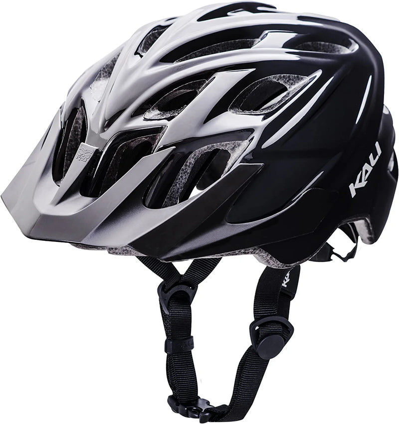 Kali Protectives Chakra Solo Bicycle Helmet; Mountain In-Mould Mountain Bike Helmet Equipped with an Integrated Visor; Dial Fit Closure System; with 21 Vents Sporting Goods > Outdoor Recreation > Cycling > Cycling Apparel & Accessories > Bicycle Helmets Kali Protectives Solid Gls Black Small/Medium 