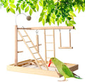 Joyeee Natural Bird Perch Stand, with Playground Ladder, Bird Water Feeder Dishes, Swing, Tray for Cockatiel Parakeet Conure Budgies Parrot Macaw Love Bird Small Birds Animal, 14.5" X 9" X 15.9" M Animals & Pet Supplies > Pet Supplies > Bird Supplies Joyeee #7  