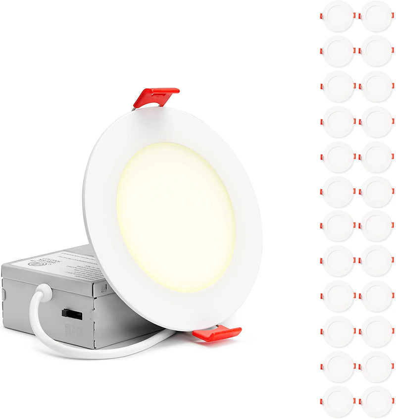 Sehnlich LED Recessed Lighting 6 Inch (24 Pack) - LED Ceiling Lights Ultra Thin Dimmable Canless - 2700K/3000K/3500K/4000K/5000K Color Selectable Downlight - 1050LM High Brightness - ETL & Energy Star Home & Garden > Lighting > Flood & Spot Lights SEHNLICH 4 Inch  
