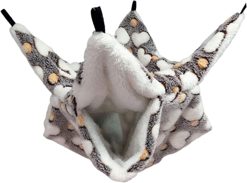 Qianly Hamster Hammock Warm Hanging Soft Hideout Cage Accessories Sleeping Playing Nest Toy House for Small Pet, Rat, Sugar Glider, Ferret, Purple