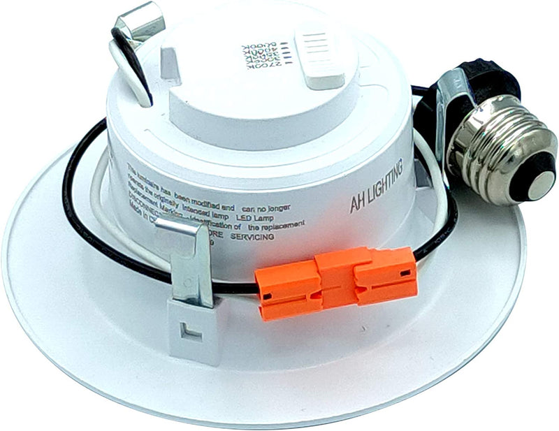 AH Lighting Retrofit Kit Baffle Reflector Trim, 4 Inch Dimmable LED 5CCT Downlight Recessed Lighting, 9 Watt, 700 Lumens, ES Qualified, UL Listed
