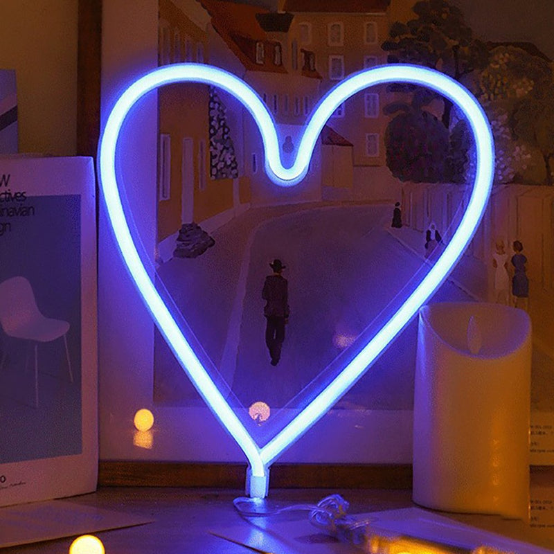 Porfeet LED Neon Light Decorative Rechargeable Romantic Confession Love Heart LED Modeling Neon Light for Valentine'S Day(Warm White) Home & Garden > Decor > Seasonal & Holiday Decorations Porfeet   