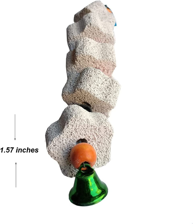 Shelltech Small Animal Lava Bites, Bird Chewing Toys Beak Grinding Teeth Grinding Block for Parrots Hamster Chinchilla with Metal Hanger and Bell - 2 Pack Random Color Animals & Pet Supplies > Pet Supplies > Bird Supplies > Bird Toys Shelltech   