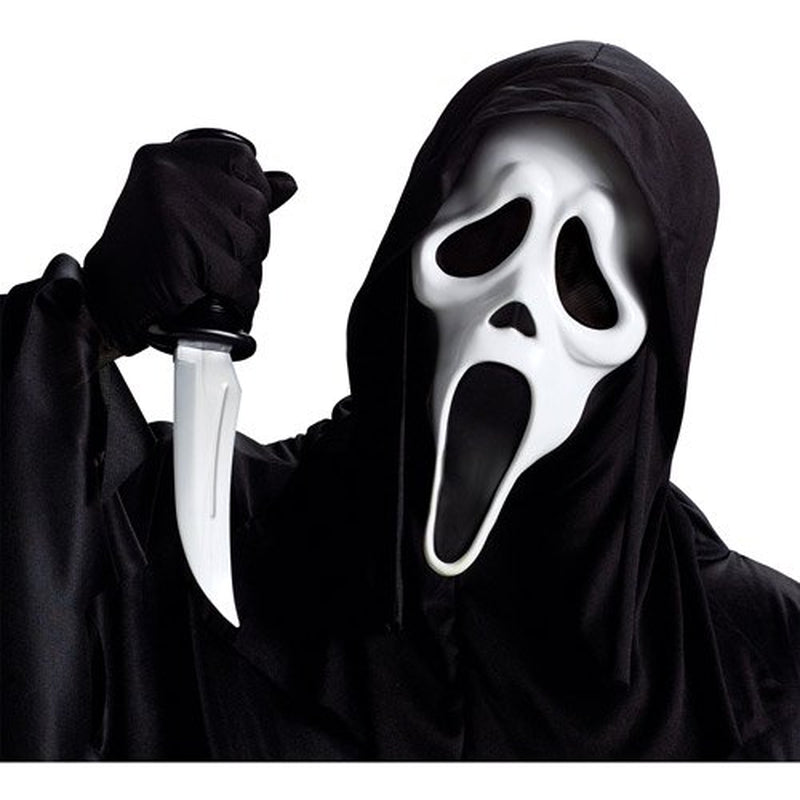 Fun World Costumes White Plastic Halloween Ghost Face Costume Mask, with Knife for Adult Apparel & Accessories > Costumes & Accessories > Masks Generic   