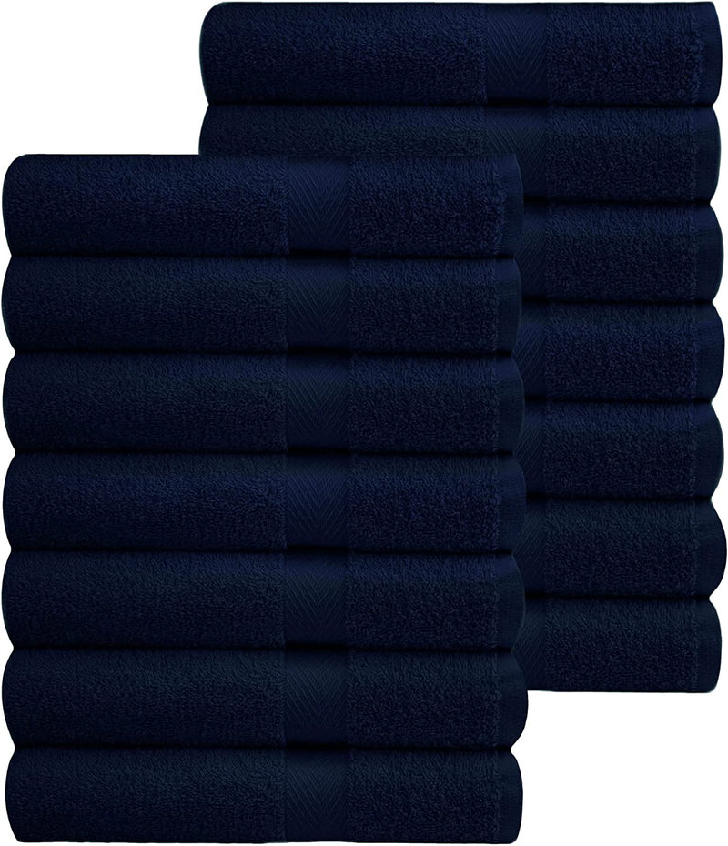 COTTON CRAFT Simplicity Washcloth Set -28 Pack 12X12- 100% Cotton Face Body Baby Washcloths - Quick Dry Lightweight Absorbent Soft Everyday Luxury Hotel Spa Gym Pool Camp Travel Dorm Easy Care - Navy Home & Garden > Linens & Bedding > Towels COTTON CRAFT Navy Blue 14 Pack Hand Towel 