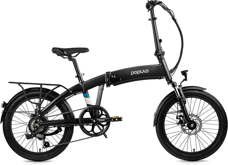 Populo 20'' Folding Electric Bike for Adults, 250W 36V Electric Bicycle with Removable Battery, Lightweight Aluminum Ebike with Suspension Fork, Lights & Rear Rack Included, USB Charge.… Sporting Goods > Outdoor Recreation > Cycling > Bicycles POPULO   