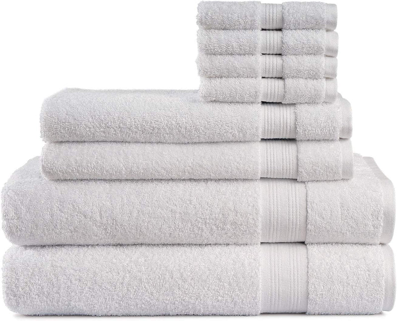 Cotton Cozy 600 GSM 8 Piece Towel Set 100% Cotton Indulgence, Luxury 2 Bath Towels, 2 Hand Towels & 4 Washcloth, Premium Hotel & Spa Quality, Highly Absorbent, Classic American Construction, Navy Blue Home & Garden > Linens & Bedding > Towels Cotton Cozy White 8 Piece Towel Set 