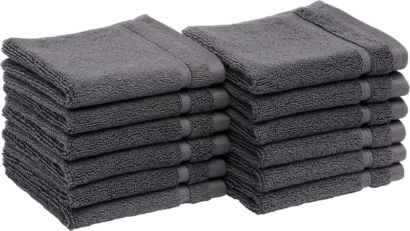 Cotton Bath Towels, Made with 30% Recycled Cotton Content - 2-Pack, White Home & Garden > Linens & Bedding > Towels KOL DEALS Dark Grey Washcloths 