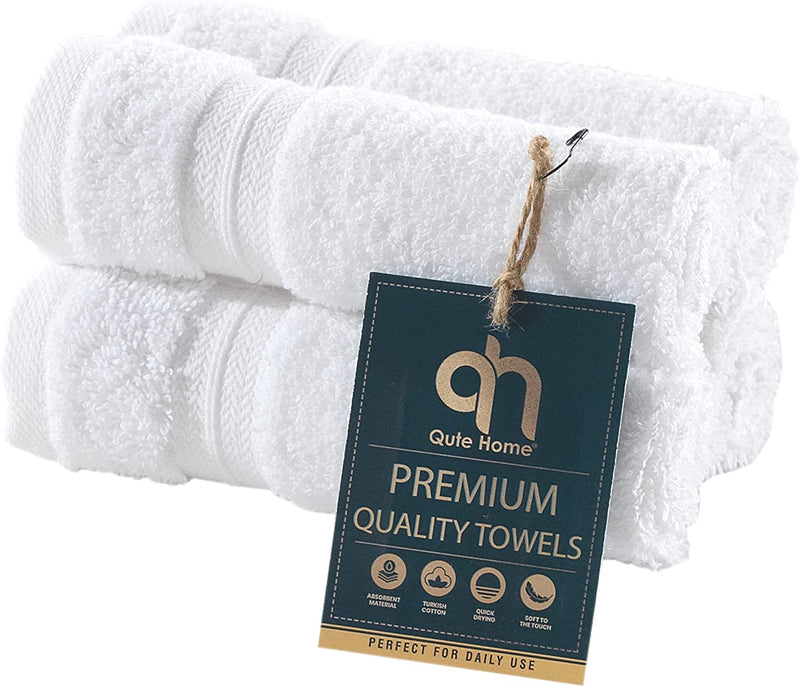 Qute Home 4-Piece Washcloths, Bosporus Collection 100% Turkish Cotton Premium Quality Towels for Bathroom, Quick Dry Soft and Absorbent Turkish Towel, Set Includes 4 Wash Cloths (Coral Red) Home & Garden > Linens & Bedding > Towels Qute Home White 13"x13" Washcloths 