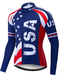 Weimostar Men'S Cycling Jersey Winter Thermal Fleece Long Sleeve Biking Shirts Breathable Sporting Goods > Outdoor Recreation > Cycling > Cycling Apparel & Accessories Weimostar Team Usa Large 
