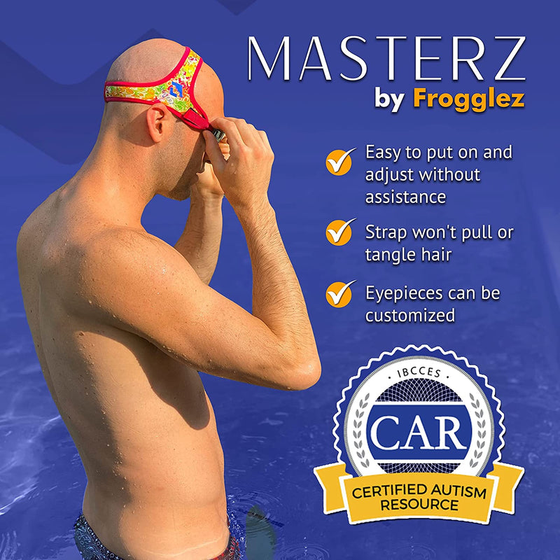 Masterz by Frogglez Swim Goggles for Adults & Teens, anti Fog Mirrored Goggles
