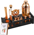 SOING 24-Piece Bartender Kit with Stand,Perfect Mixology Bar Kit Cocktail Shaker Set for Drink Mixing,Stainless Steel Bar Tools with All Needed Accessories,Recipes Home & Garden > Kitchen & Dining > Barware SOING Rose Copper+black Stand  
