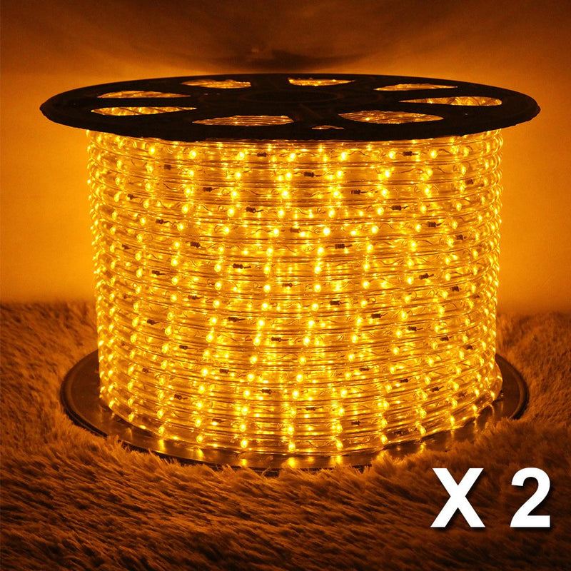 LED Rope Lights 110V Waterproof Connectable String Lights for Indoor Outdoor Garden Decorative Lighting Green Home & Garden > Decor > Seasonal & Holiday Decorations LamQee 300FT (2 x 150FT) Yellow 