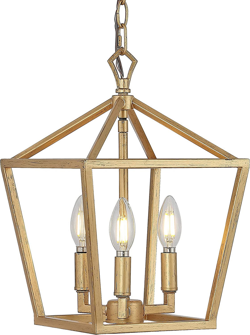 JONATHAN Y JYL7439B Pagoda Lantern Dimmable Adjustable Metal LED Pendant Classic Traditional Dining Room Living Room Kitchen Foyer Bedroom Hallway, 49 In, Antique Gold Home & Garden > Lighting > Lighting Fixtures JONATHAN Y Antique Gold 10 in 