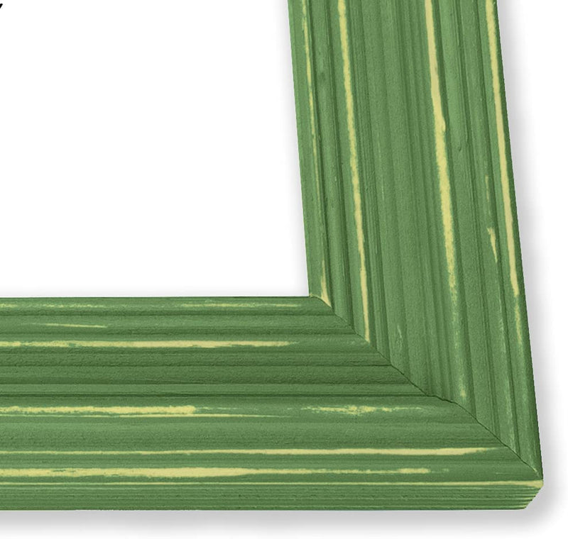 The Rusty Roof Distressed Cimarron Leafy Green Picture Frame-Solid Wood, 8.5X11