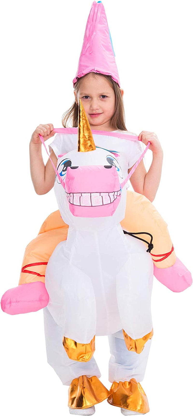 Spooktacular Creations Inflatable Costume Riding a Unicorn Air Blow-Up Deluxe Halloween Costume  Joyin Inc   