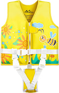 Moko Kids Toddler Swim Vest, Colorful Cartoon Children Swimming Vest Learn to Swim Watersports Equipment Beach Pool Floats Buckle Swimwear with Pockets Adjustable Straps for Kids Sporting Goods > Outdoor Recreation > Boating & Water Sports > Swimming MoKo Yellow Bee  