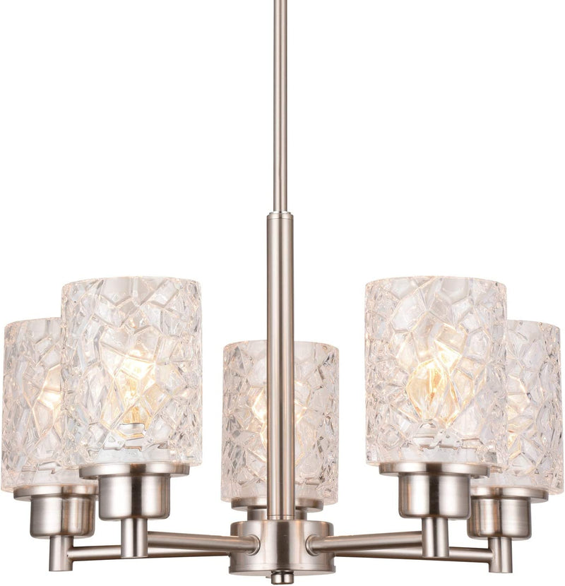 ALICE HOUSE 18.1" Dining Room Chandeliers , Brushed Nickel Contemporary Light Fixture for Foyer, Entrance and Living Room AL9082-H5 Home & Garden > Lighting > Lighting Fixtures > Chandeliers YITIAN LIGHTING   