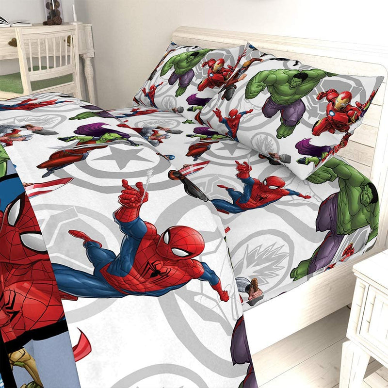 Jay Franco Marvel Avengers Marvel Team Twin Sheet Set - Super Soft and Cozy Kid’S Bedding - Fade Resistant Polyester Microfiber Sheets (Official Marvel Product) Home & Garden > Linens & Bedding > Bedding Jay Franco   