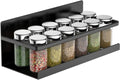 LUOOV Magnetic Spice Rack for Refrigerator, Fridge Organizer，Wall Mounted Single Tier Fridge Spice Storage Shelf for Holding Spices, Jars, Bottle, Beve，Black B