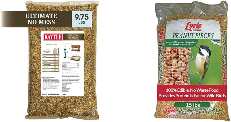 Kaytee Wild Bird Ultimate No Mess Wild Bird Food Seed for Cardinals, Finches, Chickadees, Nuthatches, Woodpeckers, Grosbeaks, Juncos and Other Colorful Songbirds, 9.75 Pound Animals & Pet Supplies > Pet Supplies > Bird Supplies > Bird Food Central Garden & Pet No Mess Food + Peanut Pieces Bird Seed 