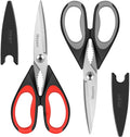 Kitchen Shears, Ibayam Kitchen Scissors Heavy Duty Meat Scissors Poultry Shears, Dishwasher Safe Food Cooking Scissors All Purpose Stainless Steel Utility Scissors, 2-Pack (Black Red, Black Gray) Home & Garden > Kitchen & Dining > Kitchen Tools & Utensils iBayam Black Red, Black Gray  