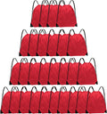 Grneric Drawstring Backpack Bulk 28 PCS Drawstring Bags String Backpack Cinch Bag Sackpack for Kid Gym Home & Garden > Household Supplies > Storage & Organization Grneric Red  