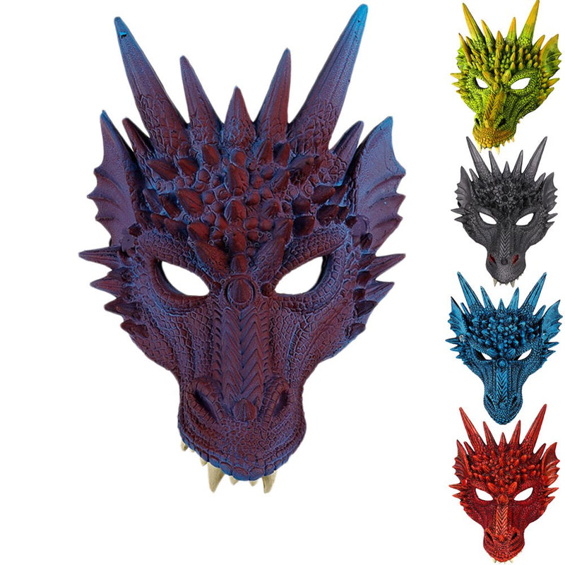 Lovebay Kid Teens Adult Realistic Dragon for Halloween Cosplay Masquerade Party Props Soft Mask Apparel & Accessories > Costumes & Accessories > Masks Lovebay Purple  