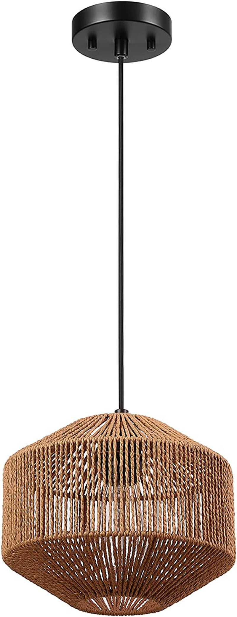 Globe Electric 61090 1-Light Pendant Light, Light Twine Shade, White Socket, White Cloth Hanging Cord, E26 Base Socket, Kitchen Island, Pendant Light Fixture, Adjustable Height, Home Décor Lighting Home & Garden > Lighting > Lighting Fixtures Globe Electric Lotus Without Bulb 