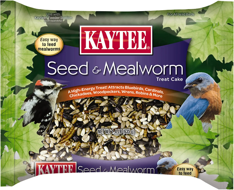 Kaytee Wild Bird Seed & Mealworm Seed Cake Food for Bluebirds, Chickadees, Woodpeckers and More, 1.4 Pound Animals & Pet Supplies > Pet Supplies > Bird Supplies > Bird Food Central Garden & Pet Seed & Mealworm  