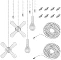 6 Combo Ceiling Fan Pull Chain Set ELFCAB Including Diameter 3Mm Beaded Ball Fan Pull Chain Pendant Extra 12Pcs Pull Loop Connectors 3Pcs 36Inches Extension Chains(Matte Black)
