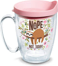 Tervis 1303151 Sloth Nope Not Today Insulated Tumbler with Wrap and Pink Lid, 16 Oz, Clear Home & Garden > Kitchen & Dining > Tableware > Drinkware Tervis Tumbler Company Clear, Pink 16oz Mug 