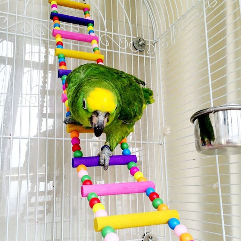 Ladder Bird Toys for Bird Parrot Budgies Cockatiels Parakeet Cage Swing Toys 27 Inches Animals & Pet Supplies > Pet Supplies > Bird Supplies > Bird Toys Mrli Pet 10 Ladders  